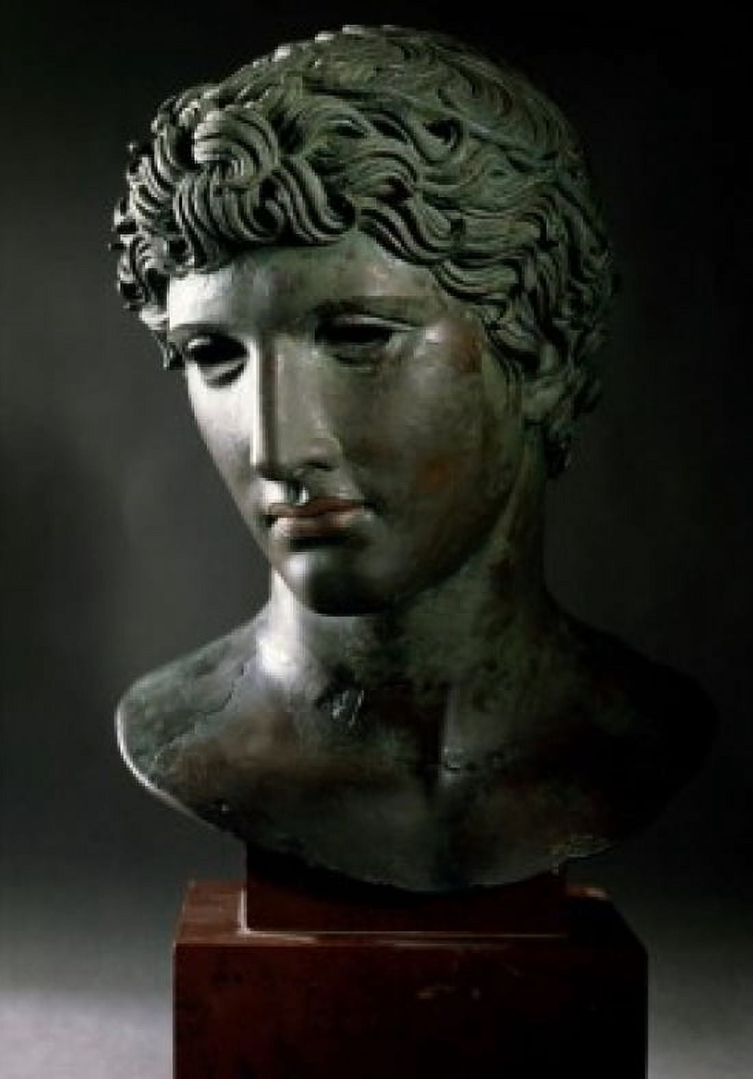 Head of an Athlete sculpture Canvas Art - (18 x 24)