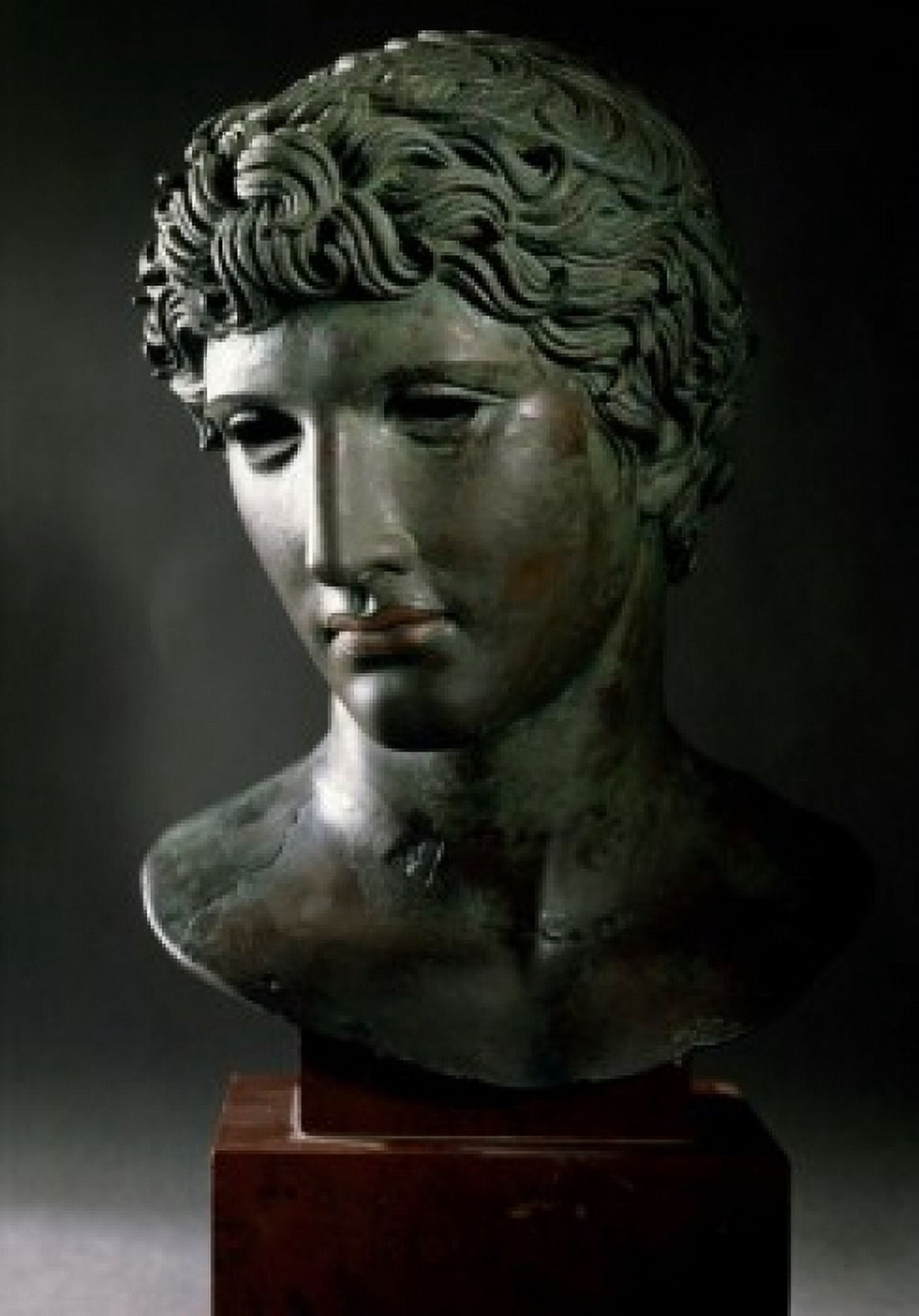 Head of an Athlete sculpture Canvas Art - (24 x 36)