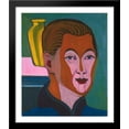 thumbnail image 1 of Head of the Painter (Self-portrait) 28x32 Large Black Wood Framed Print Art by Ernst Ludwig Kirchner, 1 of 2