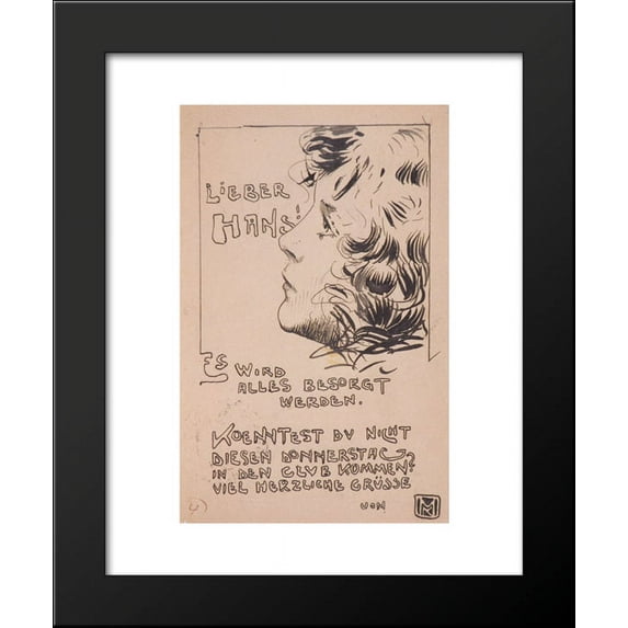 Head of the girl 20x24 Framed Art Print by Moser, Koloman