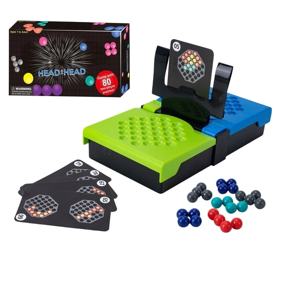Head-to-Head Brain Puzzle Game, Competitive Logic Challenge Board Game for Kids & Adults, 2 Player Strategy Puzzle with 80 Challenges, Screen-Free Educational Toy Gift