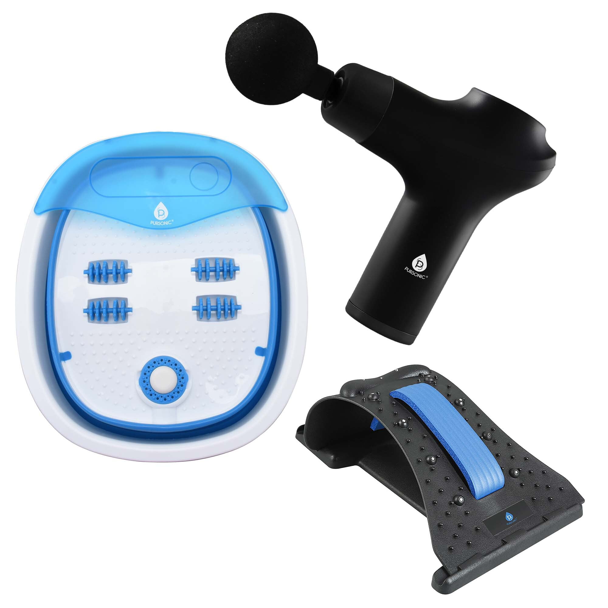 Head-to-Toe Relaxation Bundle: Massage Gun, Neck  Shoulder Stretcher, Foot Massager