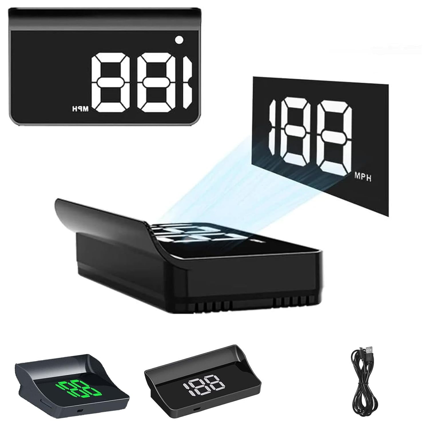 Head up Display Car GPS Digital Speedometer, Large Font Auto Dimming ...