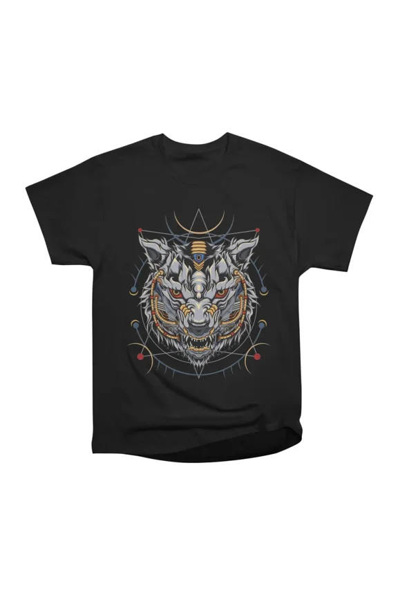 Head wolf robotic illustration template T-Shirt Tee Gift For Him Merch For Her Apparel For