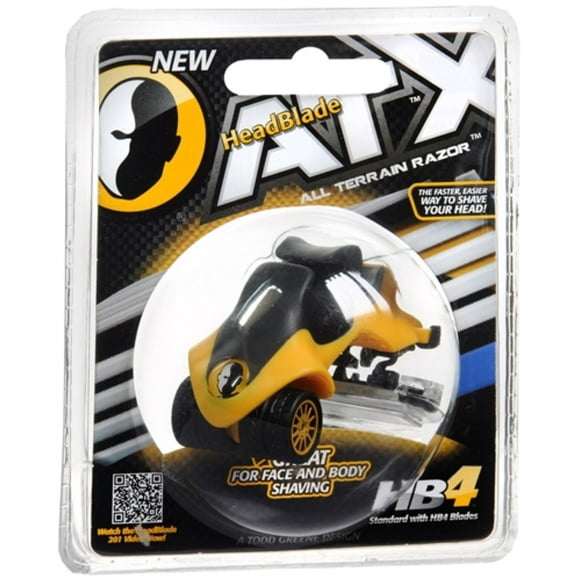 HeadBlade ATX Razor - Original - Rigid Body with Multiblade Design and Non Slip Rubber Ring for Easy Reach, Close Shave