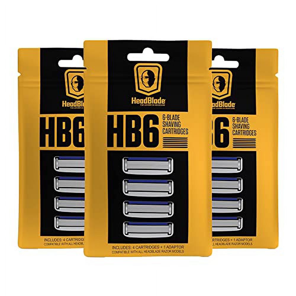 HeadBlade HB6 Six Blade Shaving Cartridges (4 Blades) 3 Pack - image 1 of 9