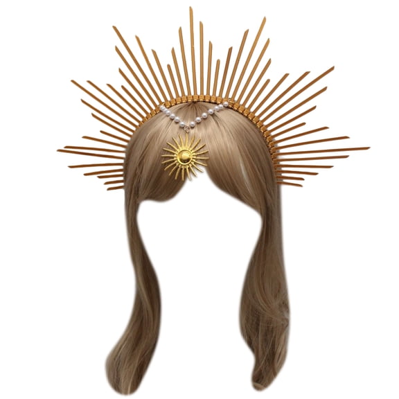 Headband Angel Crown Headband Bridal Tiaras Pearls Princess Headpiece Hair Hoop Tiaras