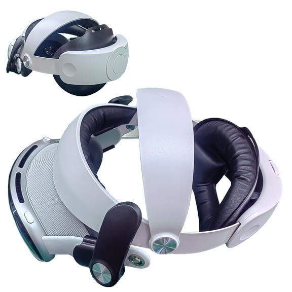 VR Headset Accessories for Vision Pro, Adjustable Replacement Headband, Relieves Facial Pressure, Balanced Body Weight, Enhanced Support and Comfort-White-VM3