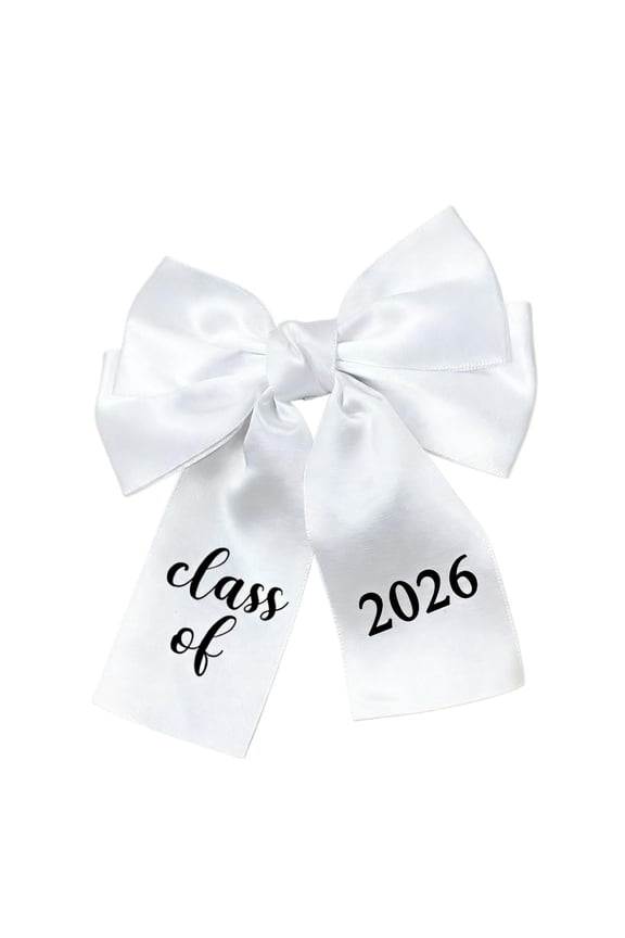 Headband For Graduation Cap,Graduation Cap Decorations,White Satin Bow Gift Hair Accessories For Girl Students Cap Decorations.65 Inch.