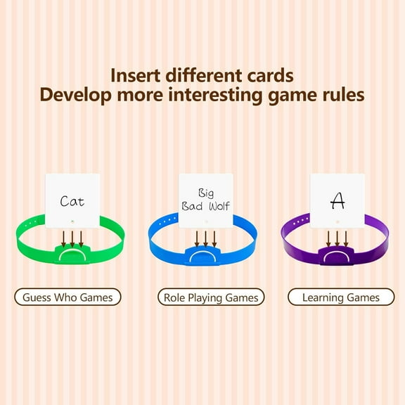 Headband Guessing Game, 6 Inch Can Insert Card,Headbands Board Games,for Kids & Adults, Fun Party Game for All Ages (Pink)