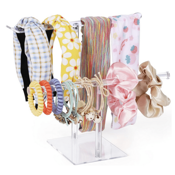 Headband Holder Scrunchie Holders Acrylic, Clear Hair Ties Stand Organizer, Headband Display Stand, Scrunchie Storage Organizers, Hair Accessories Organizer for Women and Girls