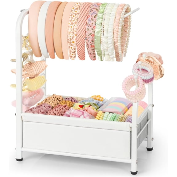 Headband Holder Stand - Versatile Organizer for Scrunchies, Bows & Claw Clips - Compact Hair Accessories Storage for Girls, Women, Babies