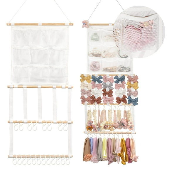 Headband Holder for Girls Upgrade Wall Hanging Mesh Headband Organizer Head Bands Hair Storage Accessories Display Organizer Wall Hanging Decor