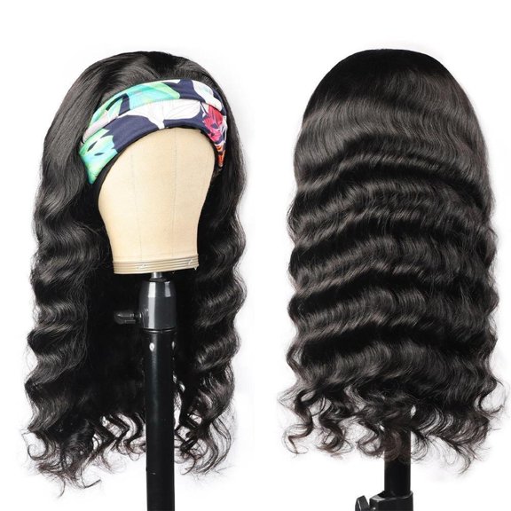Headband Loose wave Scarf Human Hair