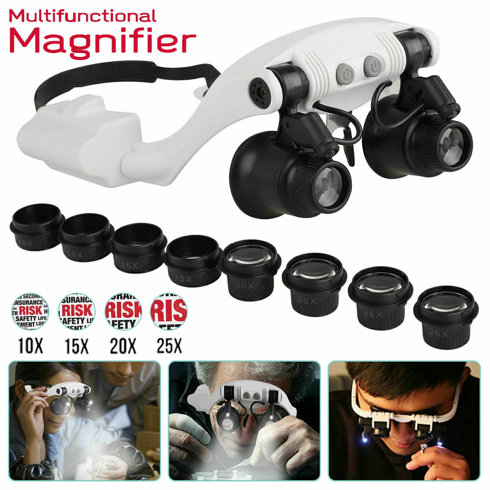 10X Illuminated Magnifying Glasses with 9LED Light Reading Magnifier Loupe  Glass Jewelry Inspection Insect Bug Viewer Box Tool