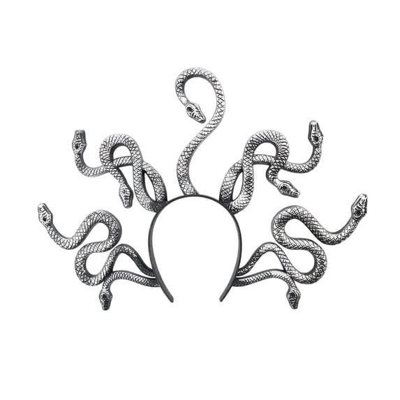 Headband Medusa Accessory Silver Serpent Design Adult Halloween Accessory for Themed Party and Haunted House Events