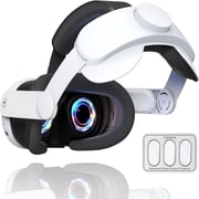 VR Headband for Meta Quest 3, Adjustable Elite Head Strap Replacement, Foldable Comfortable VR Headset Accessory to Reduce Face and Head Pressure-White