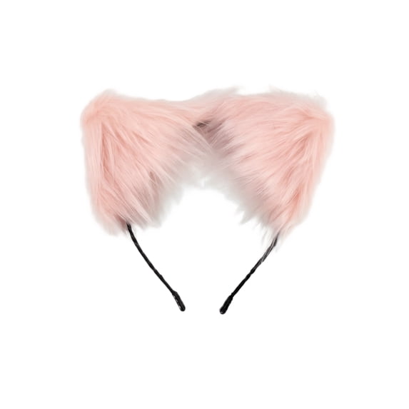 Headband Pink Faux Fluffy Cat Ears Halloween Accessory for Masquerade Anime Rave Party All Ages and Adults Themed Events