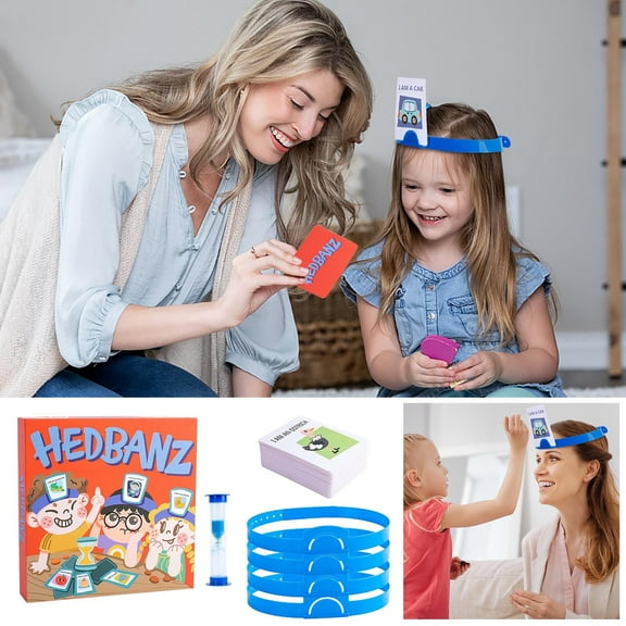 Headband, Quickly Question Picture Guessing Family Game Set for Game Night, Include 4 Headbands & 118 Picture Cards, Picture Guessing Board Game for Family Friend