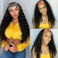 thumbnail image 1 of Headband Wig Human Hair Deep Wave Glueless None Lace Front Headband Wig Brazilian Virgin Hair Wigs for Black Women - 26 inch, 1 of 7
