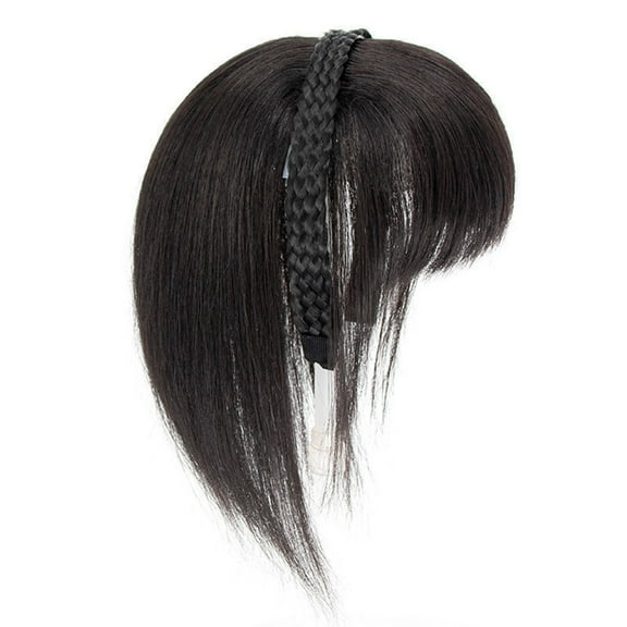 Headband Wigs Fringe Hairpiece Synthetic Hair Natural Hairlines Black Bangs False Fringe