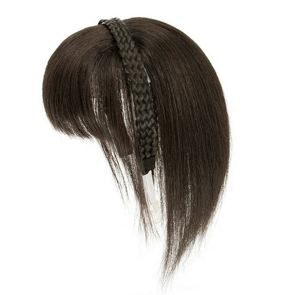 Headband Wigs Fringe Hairpiece Synthetic Hair Natural Hairlines Black Bangs False Fringe