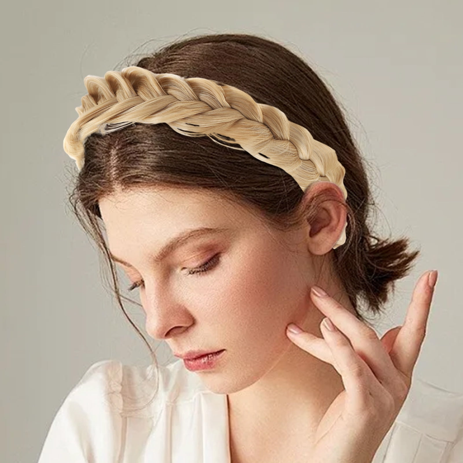 Braided Headband with Teeth - Wide Braid Messy Hair Hoop - Handmade Amazon.com : Messy Braided Headband With Teeth Synthetic  main image 2