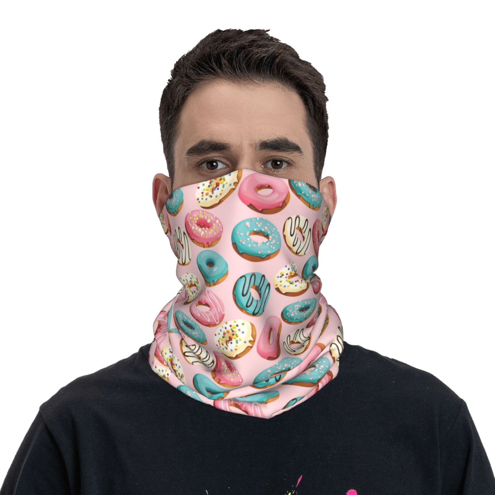 Headband for Women Men, Blue Pink White Donut Print Multifunctional ...