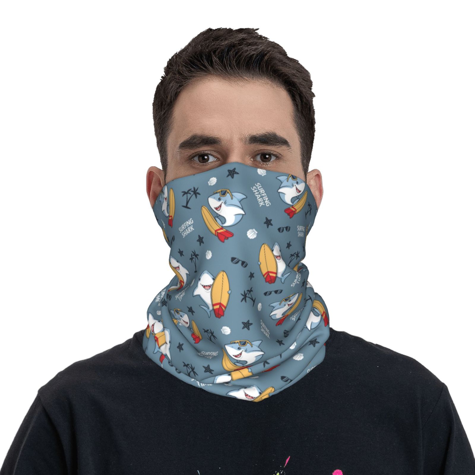 Bandana + Poignets De Sport Tough Headwear – Lot Unisexe Noir/Gris/Arc-en-ciel