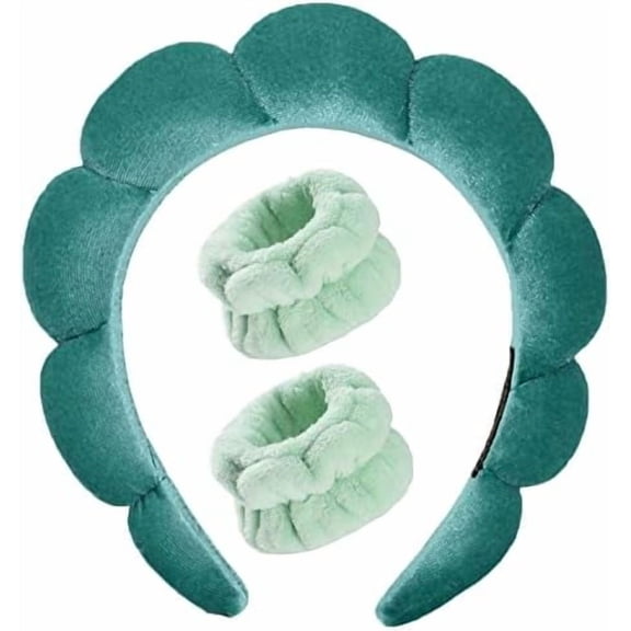 Headband for Washing , Headband, Skincare bands with Wash Wristbands Sponge Puff band for Women Care -