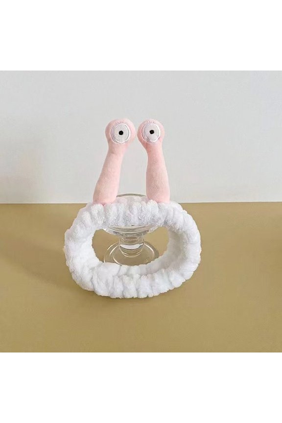 Headband for women, face washing, makeup application, applying face masks, student hygiene, cute plush headpiece, snail antennae, cartoon-style children’s hair clips.
