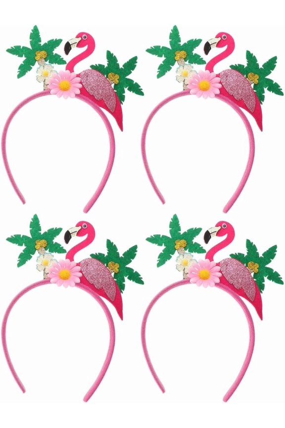 Headbands: 4 count Tree And Flower Hair Accessories, Hawaiian Luau Party Headpieces for Beach Party And Carnival
