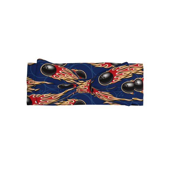 Headbands Baby Girls Bows - Bowling Ball And Flame Stretchy Soft Headbands with Hair Bows Head Wrap Hair Accessories For Newborn Baby Girls Infant Toddlers Kids