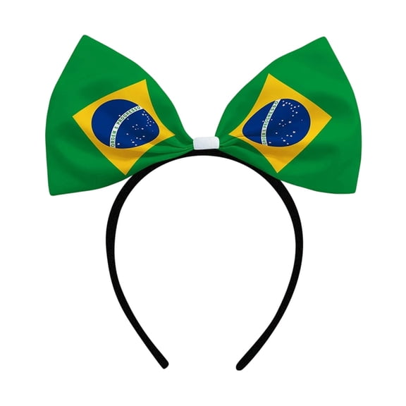 Headbands Bow Shaped Soccer Fan Accessories Cheering Props For Game Day Themed Parties ,Brazil - 22.8cm