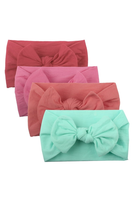 Headbands For Baby Girls Handmade Baby Headbands Soft Stretchy Nylon Hair Bands with Bows for Newborn Infant Baby Toddler Girls- Pack of 6
