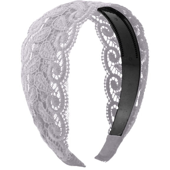 Headbands For Women Elegant Wide Lace Embroidery Headband With Teeth High Toughness Stable Fixing One Size Size Winter Headbands For Women Men