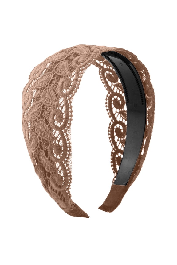 Headbands For Women Elegant Wide Lace Embroidery Headband With Teeth High Toughness Stable Fixing One Size Size Winter Headbands For Women Men
