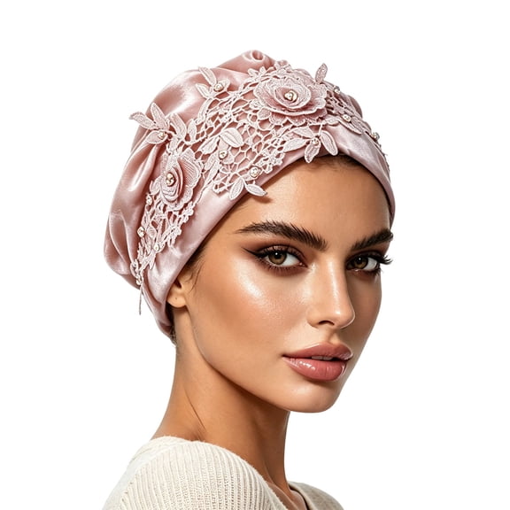Headbands For Women Pink Headbands Adjustable Satin Bonnet For Sleeping Double Layer Fashion