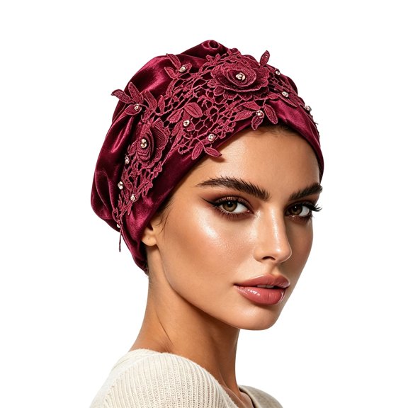 Headbands For Women Red Headbands Adjustable Satin Bonnet For Sleeping Double Layer Fashion