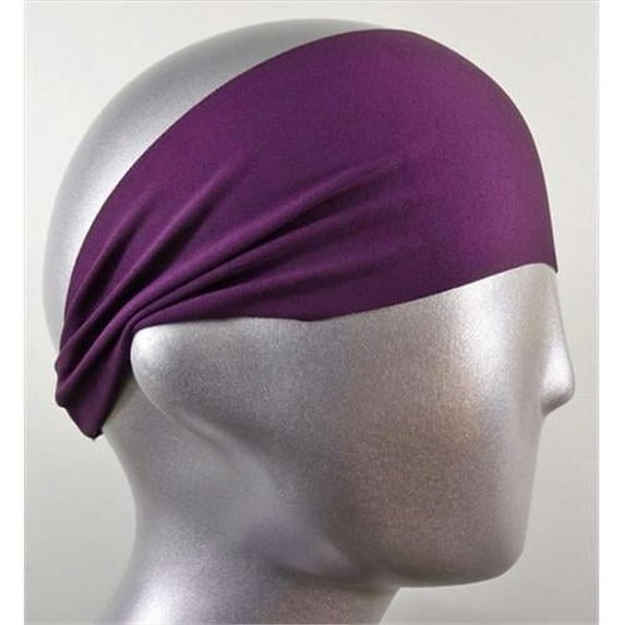 Headbands HB-3859 Moisture Wicking Eggplant Solid, Headband