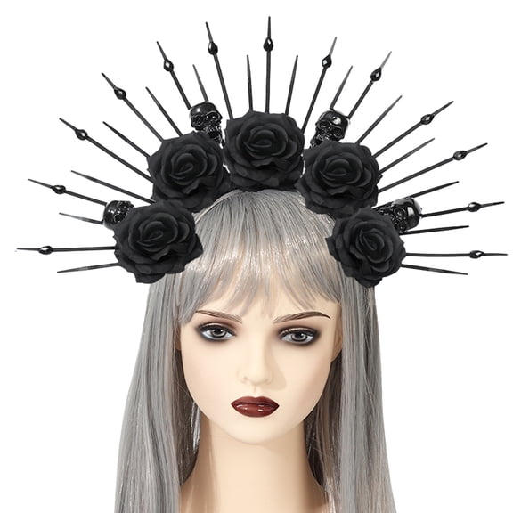 Headbands Women Bride Flower Crown For Halloween Party Supply Floral Garlands Crown Hair Skull Floral Headbands