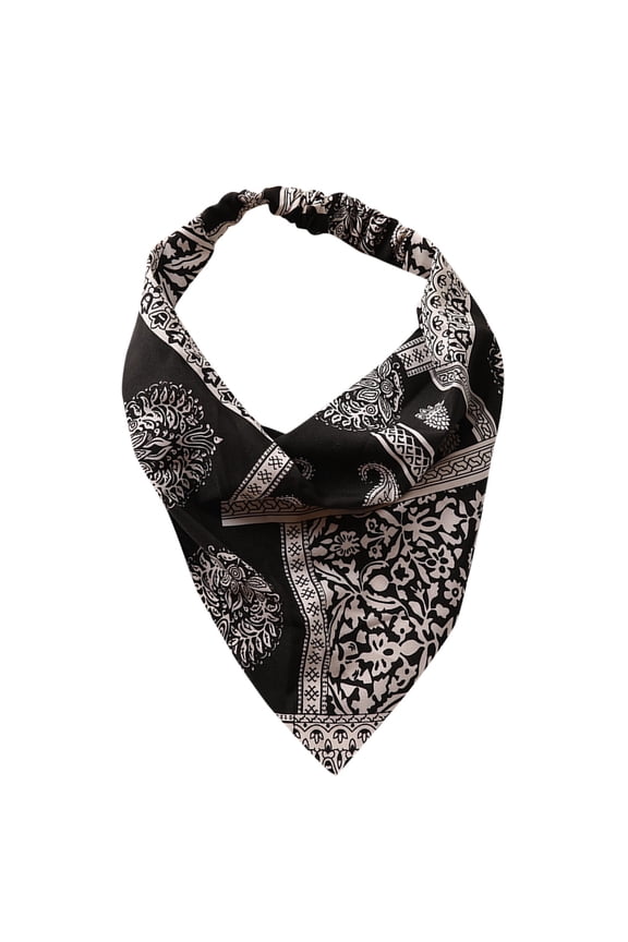 Headbands for Women CQXIDFH Floral Printed Triangle Hair Scarf, Women Tie Style Head Kerchief, Soft Bandana Headband, Fashion Casual Hair Accessories for Daily Outdoor Use, Beret Hat (B, One Size)