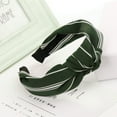 thumbnail image 1 of Headbands for Women Fashion Striped Print Bow Knot Hairband Women Hair Head Hoop Simple Sweetheart Hair Headband headband for washing face Army Green One Size, 1 of 2