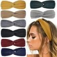 thumbnail image 1 of Headbands for Women Twist Knotted Women Head Bands Boho Stretchy Hair Bands Non Slip for Girls Criss Cross Turban Plain Headwrap Yoga Workout Vintage Hair Accessories, Solid Color, 1 of 7
