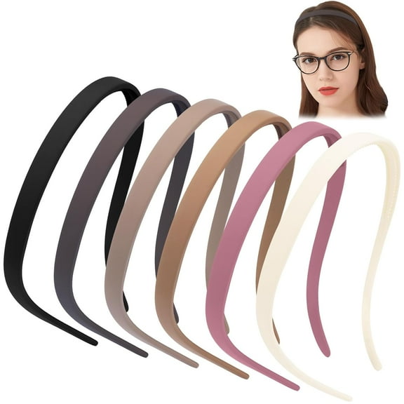 Headbands for Glasses Wearers - No Pressure, No Headache - Non Slip Square Headbands for Women & Girls, 6 Pcs