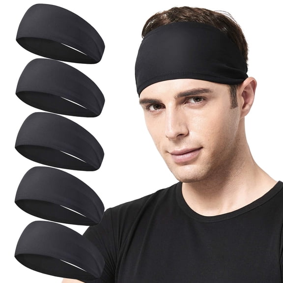 Headbands for Men,5 Pack Mens Moisture Wicking Workout Sweatband