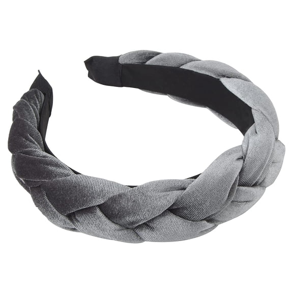 Headbands for Women Fashion Criss Cross Hairband Velvet Braided Hair Accessories, Gray