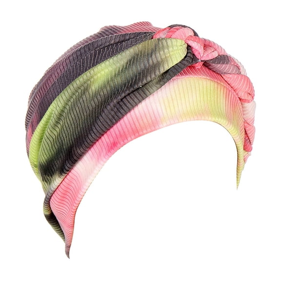 Headbands for Women Fashion Eid Al Fitr Tie Dye Multi Color Side Braid Muslim Wrap Headband Hat