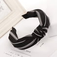 thumbnail image 1 of Headbands for Women Fashion Striped Print Bow Knot Hairband Women Hair Head Hoop Simple Sweetheart Hair Headband headband Black One Size, 1 of 2