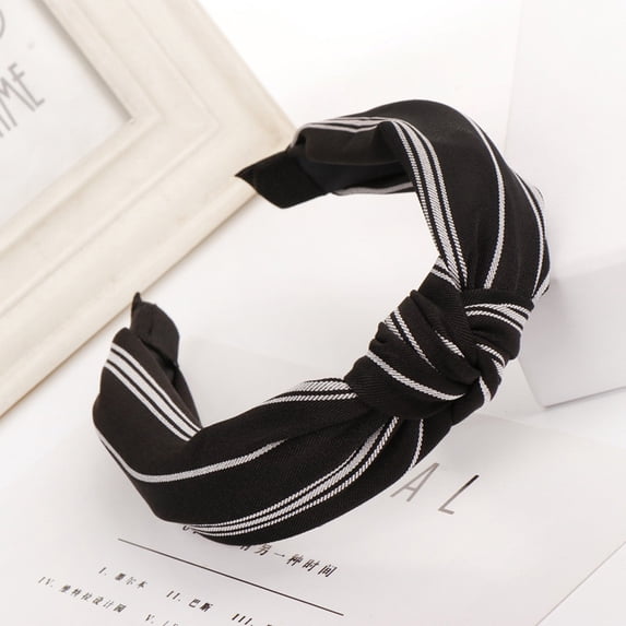 Headbands for Women Fashion Striped Print Bow Knot Hairband Women Hair Head Hoop Simple Sweetheart Hair Headband headband Black One Size